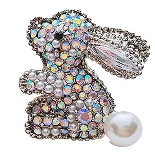 Strassonstone Kaninchen Brosche Shinny Bunny Brosche Ostern Glitter Abzeichen Karton Tier Brosche Schmuck Geschenk Für Frauen Mädchen von Stakee