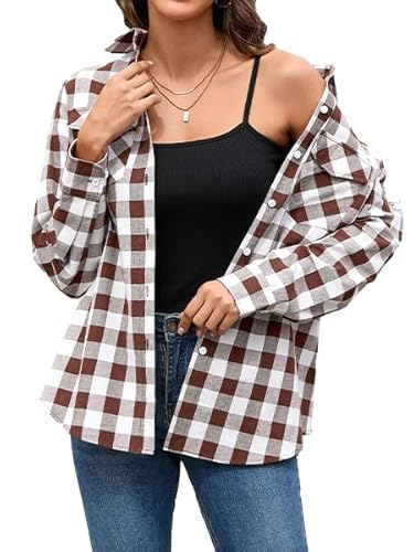 Stamain Braun Kariertes Hemd Damen Bluse Langarm Trachtenbluse Oktoberfest Holzfällerhemd Karohemd Baumwolle Longbluse Oberteile Tops Wandern Outdoor Regular Fit M Stamain Braun Kariertes Hemd Damen Bluse Langarm Trachtenbluse Oktoberfest Holzfällerhemd Karohemd Baumwolle Longbluse Oberteile Tops Wandern Outdoor Regular Fit M von Stamain