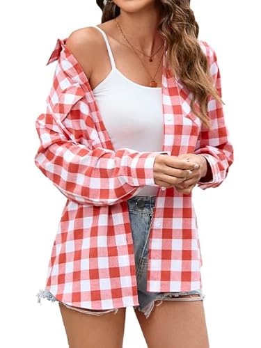 Stamain Rot Kariertes Hemd Damen Bluse Langarm Trachtenbluse Oktoberfest Holzfällerhemd Karohemd Baumwolle Longbluse Oberteile Tops Wandern Outdoor Regular Fit M Stamain Rot Kariertes Hemd Damen Bluse Langarm Trachtenbluse Oktoberfest Holzfällerhemd Karohemd Baumwolle Longbluse Oberteile Tops Wandern Outdoor Regular Fit M von Stamain