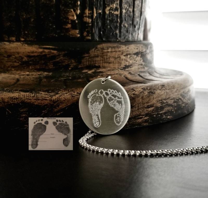 Fußabdruck Halskette, Pfote Abdruck Haustier Erinnerung Sterling Silber, 14K Gold Fill, Rosegold Fill von StampedByTheHeart