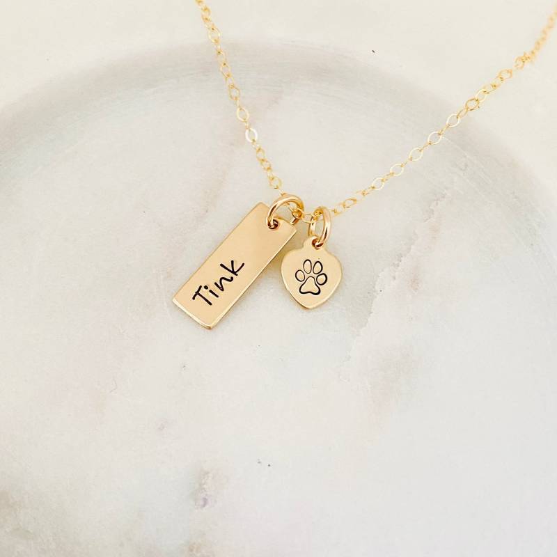 Benutzerdefinierte Haustier Halskette, Pfotenabdruck Erinnerungsgeschenk, Hund Katze Verlust Pet Memorial, Stampedeve von StampedEve