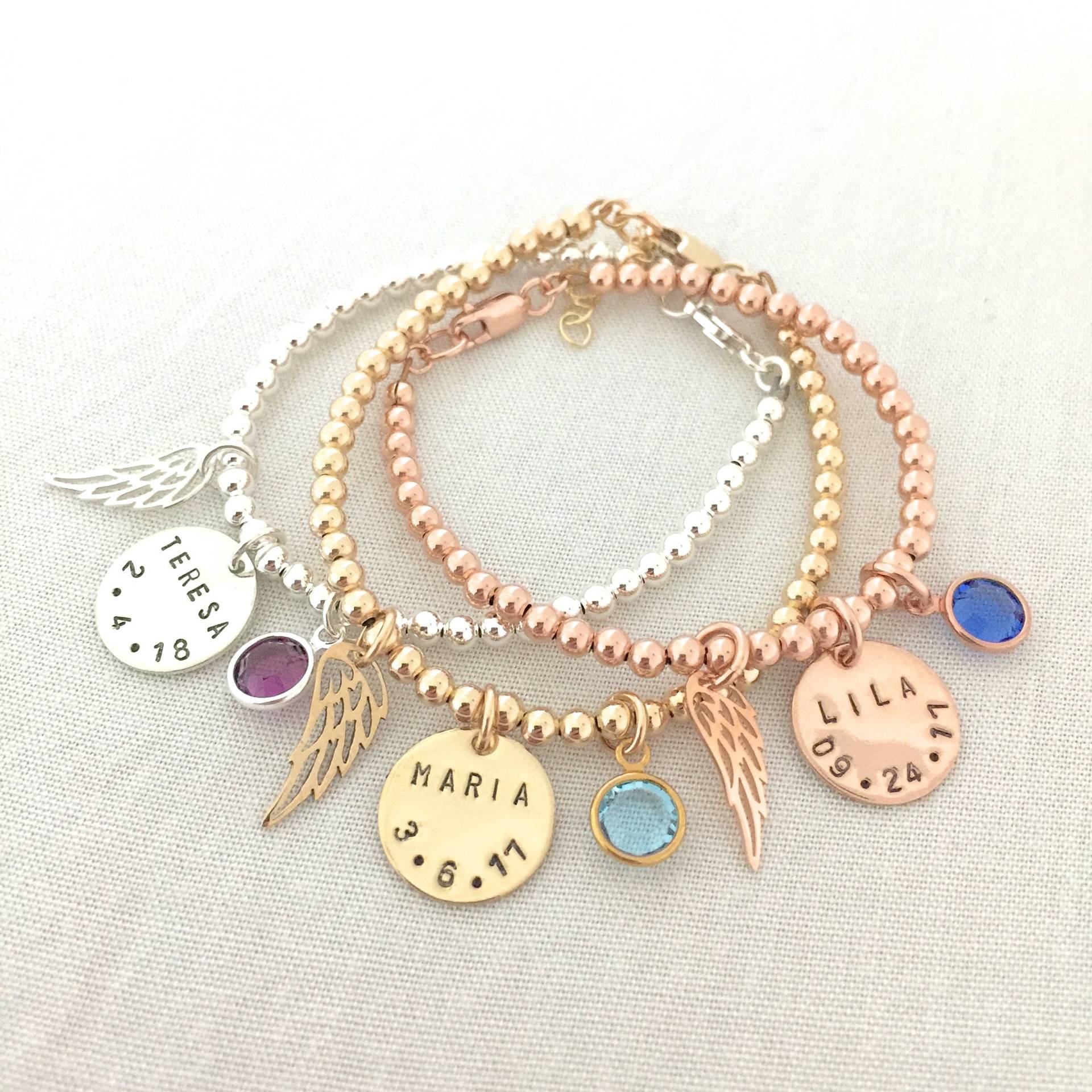 Personalisiertes Schutzengel Armband, Erinnerungsschmuck, Armband von StampedEve