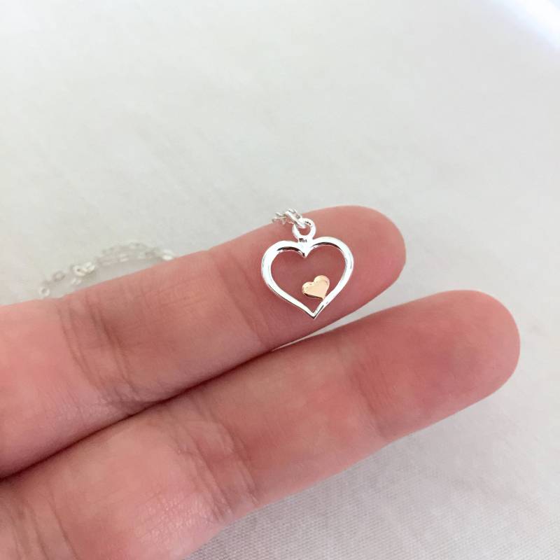 Rose Gold Herz Halskette, Mutter Der Braut, Schmuck, Adoptionsgeschenke, Geschenk Für Tochter, Stiefmutter, Bonus Geschenk, Hochzeitsgeschenk von StampedEve