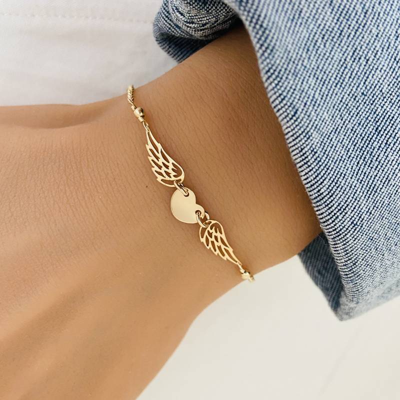 Verlust Des Vaters Armband, Mutter Erinnerungsarmband, Beileid Geschenk, Haustier Geschenke, Säugling Verlust, Engel Flügel Anfang Armband von StampedEve