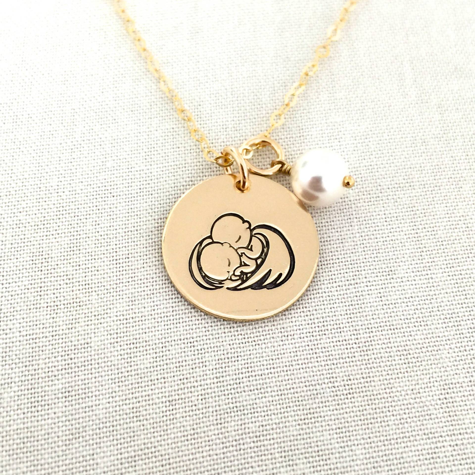 Zwillinge Erinnerungskette, Engelsflügel Halskette, Mutter Eines Engels Geschenk, Fehlgeburt Der Engel Schutzengel, Baby von StampedEve