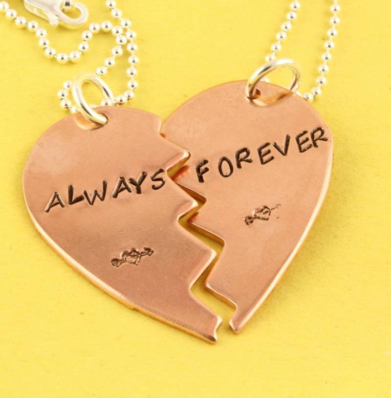 Always & Forever Halsketten - Gebrochene Herz Kupfer Beste Freunde Geschenk -Bff Halskette-Beste Halskette von StampinOffThePath