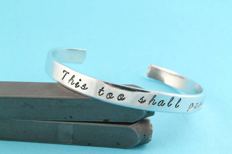 Auch Dieses Soll Armband - Armreif Verstellbares Silber Armband Sympathiearmband Gedenkarmband von StampinOffThePath