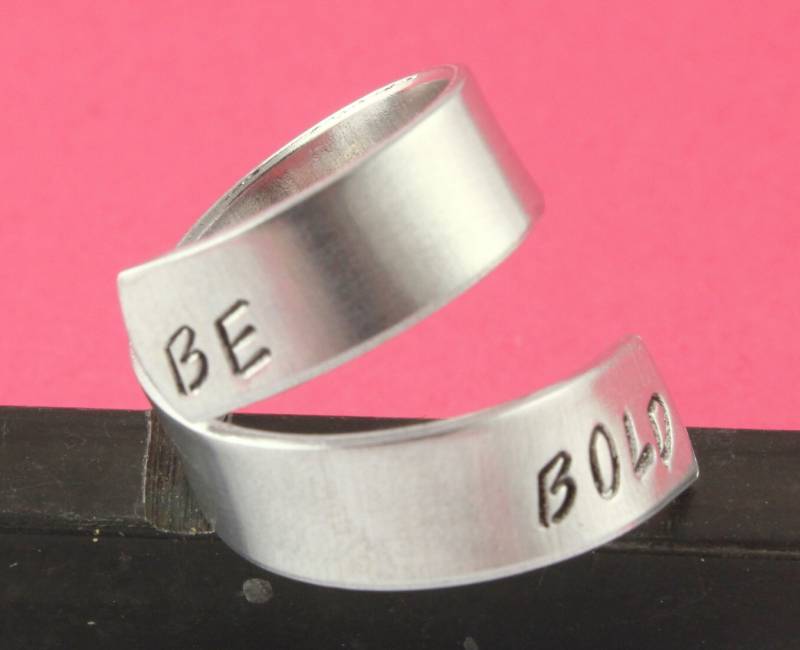 Be Bold Ring - Wickelring Twist Silberring Verstellbarer Hand Gestempelter Größe 7 8 Geschenk von StampinOffThePath