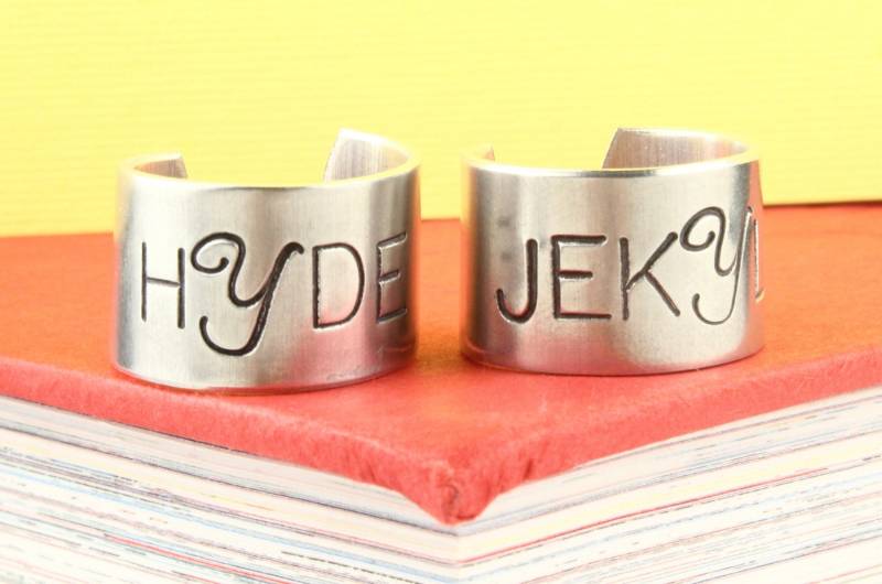 Dr. Jekyll Und Mr. Hyde Ringe - Silberringe Paare Arzt Jeykll Größe 7 Ring 8 Verstellbarer Geschenk Für von StampinOffThePath