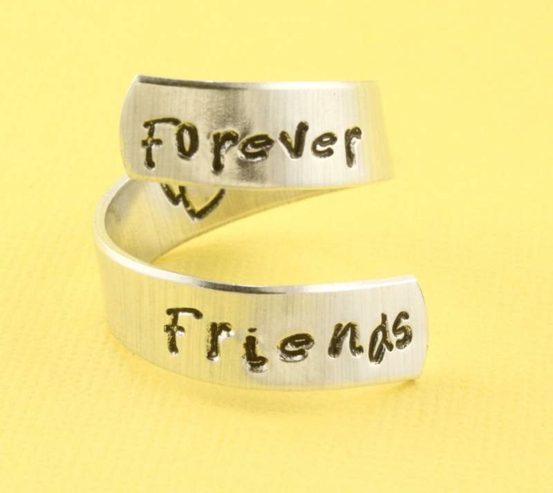 Forever Friends Ring - Freundschaftsring Verstellbarer Silberring Herzring Unendlichkeitsring Geschenk Für Beste Freundin von StampinOffThePath