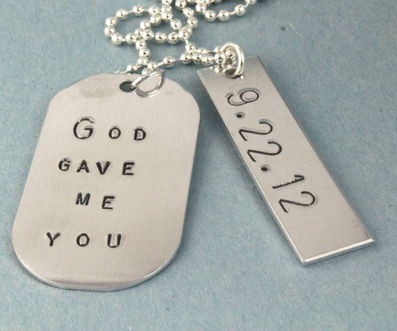 God Gave Me You Halskette - Vatertagsgeschenk Für Papa Jahrestag Personalisierte Datum von StampinOffThePath
