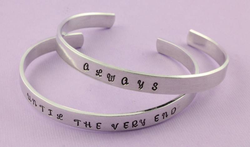 Immer Armband - Bis Zum Ende Silber Armbänder Manschettenarmbänder Zitat Set Beste Freunde von StampinOffThePath