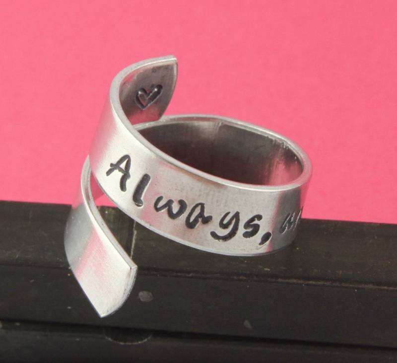 Immer Bis Zum Ende Ring - Silberring Verstellbarer Gestempelter Jubiläumsgeschenk Immerring Wickelring Twist von StampinOffThePath