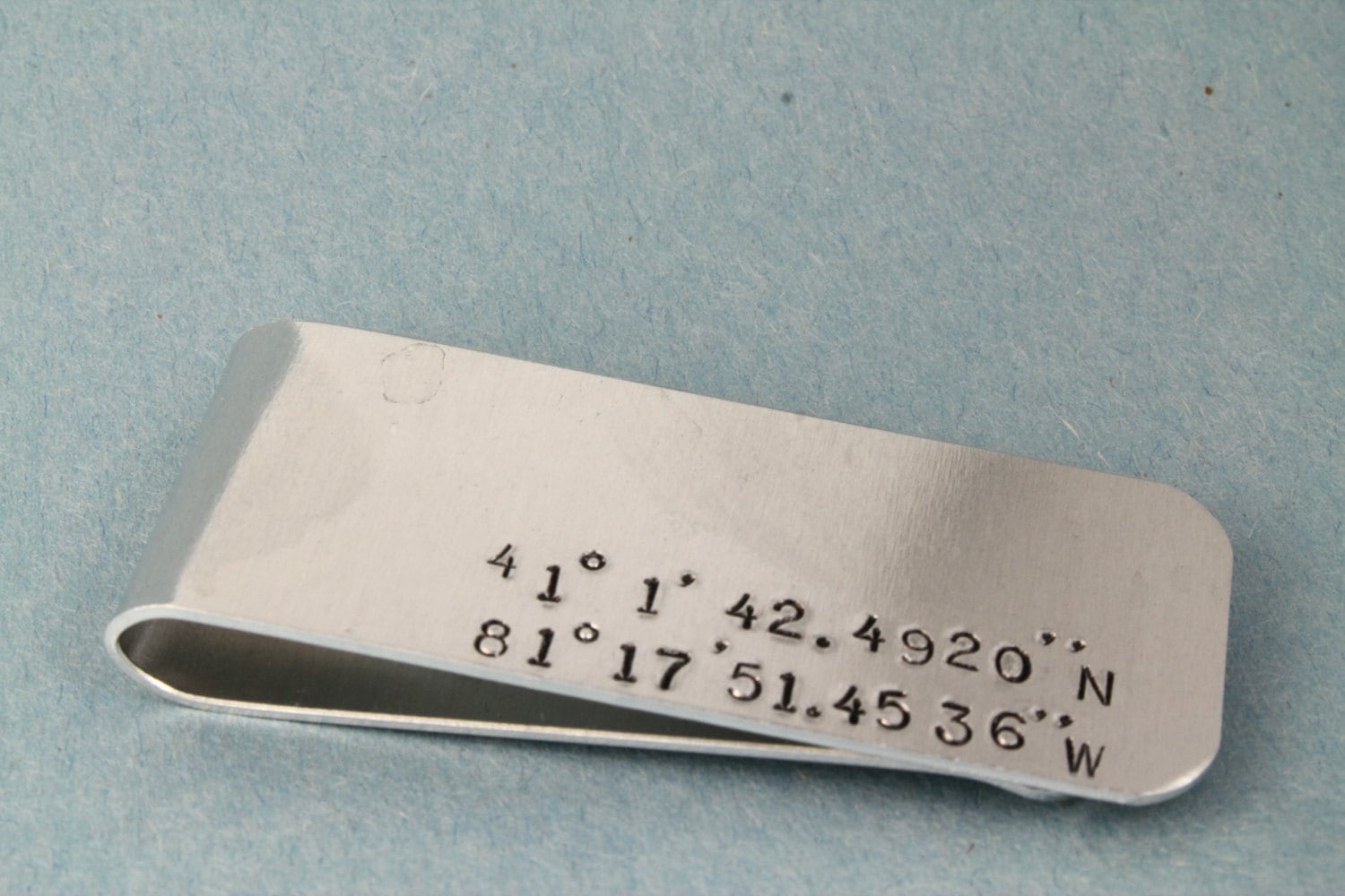 Koordinaten Geldklammer - Silber Breitengrad Und Längengrad Adresse Jahrestag Geschenk Für Ehemann Papa von StampinOffThePath
