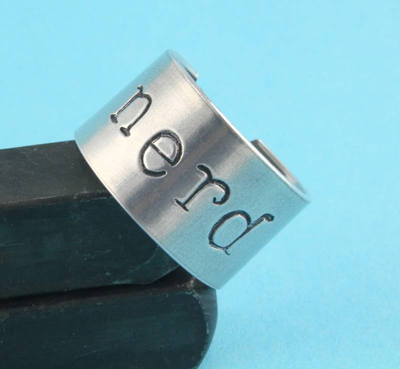 Nerd Ring - Verstellbarer Silberring Geek Geschenk Für Einen Unter 20 von StampinOffThePath
