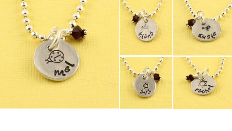 Personalisierte Geburtsstein Halskette - Für Mädchen Marienkäfer Blumen Kinder Namen Geschenk Blumenmädchen von StampinOffThePath