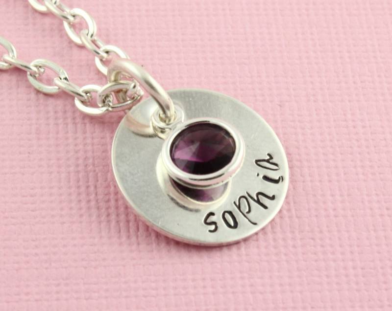 Personalisierte Halskette - Geburtsstein Muttertagsgeschenk Für Mama Geschenk Sie Namenskette von StampinOffThePath