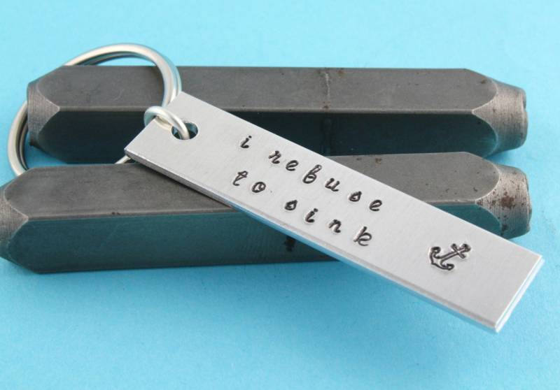 Sale - Ich Weigere Mich, Anker Schlüsselanhänger Aluminium Schlüsselring Geschenk Zum Muttertag von StampinOffThePath