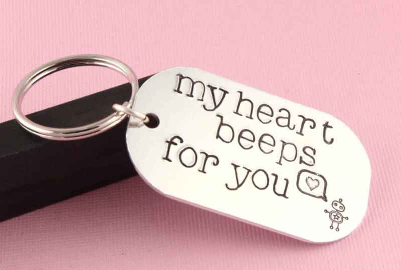 Sale - My Heart Beeps For You Geek Love Paare Schlüsselanhänger Muttertag von StampinOffThePath