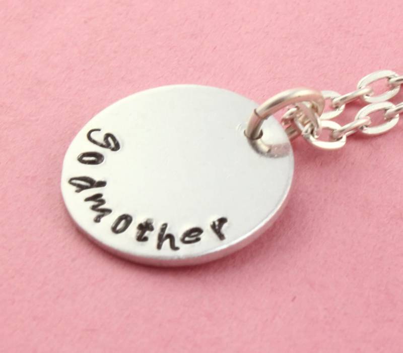 Sale - Patenkette Silberkette Handgestempelte Halskette Taufgeschenk Für Pate Muttertagsgeschenk von StampinOffThePath