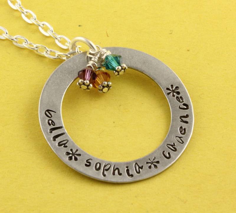 Sale - Personalisierte Geburtsstein Halskette Hand Gestempelt Personalisierbar Mutter Mama Oma Geschenk Zum Muttertag von StampinOffThePath