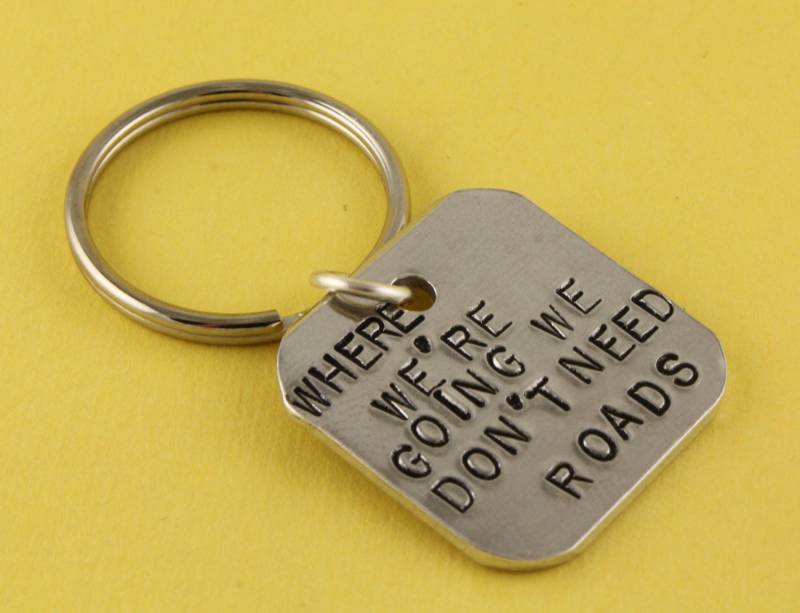 Sale - Where We're Going We Don't Need Roads Schlüsselanhänger Schlüsselring von StampinOffThePath