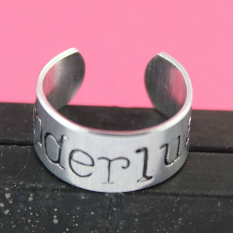 Wanderlust Ring - Reisering Reisegeschenk Verstellbarer Silberring Bon Voyage Geschenk Abenteuer Für Sie von StampinOffThePath