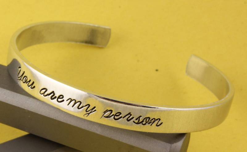 You Are My Person Armband - You're My Person Manschettenarmband Beste Freundin Geschenk Paar Silber Jahrestag von StampinOffThePath