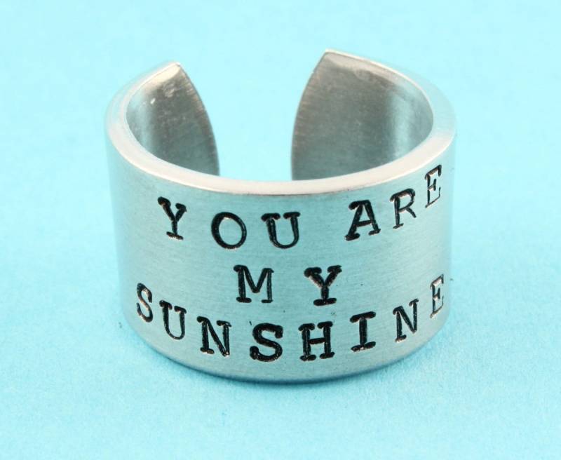 You Are My Sunshine Ring - Verstellbarer Sonnenring Silberring Muttertagsgeschenk Für Mama Größe 5 6 7 von StampinOffThePath