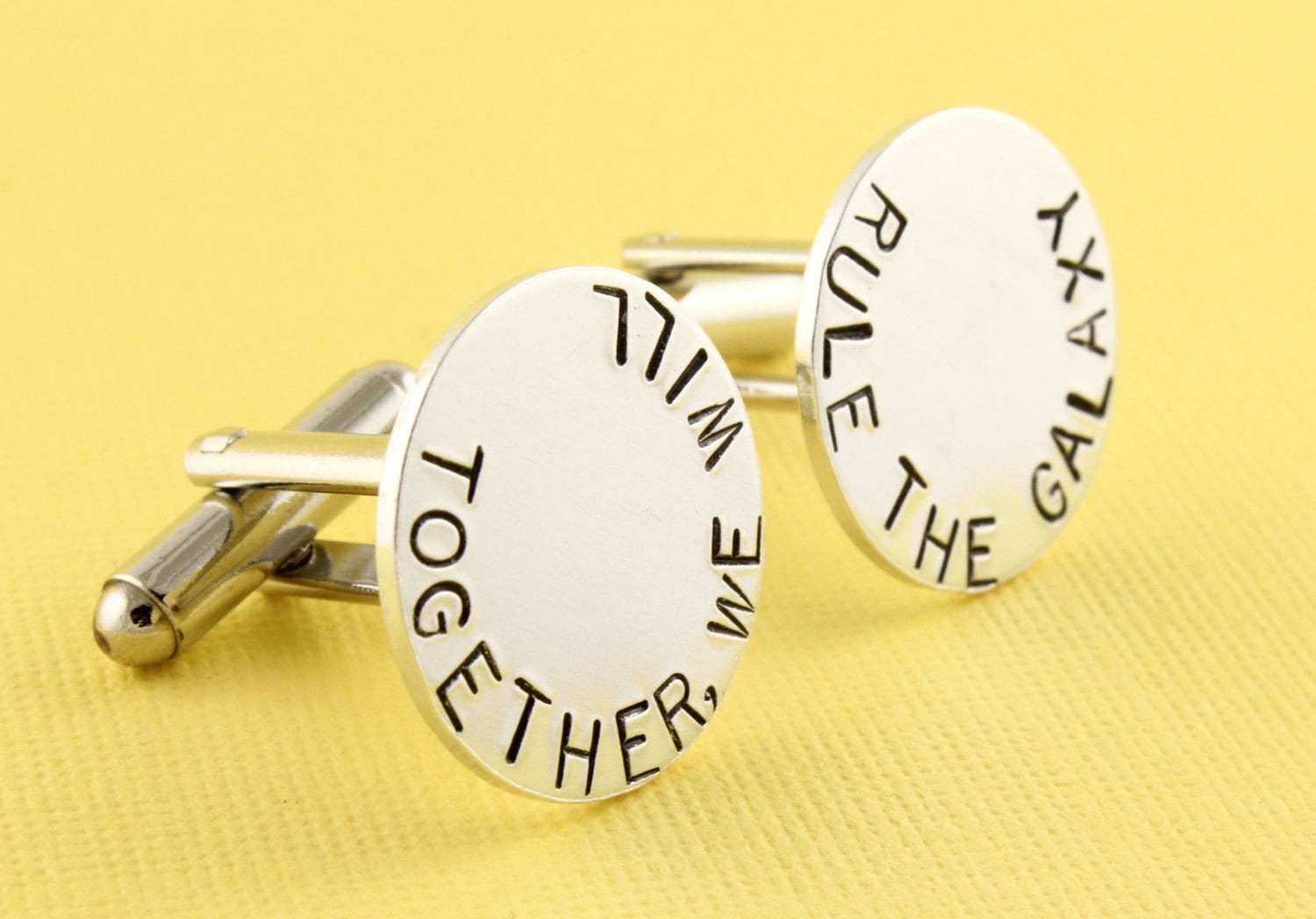 Zusammen Werden Wir Die Galaxy Manschettenknöpfe - Benutzerdefinierte Runde Silber Vatertagsgeschenk Jubiläumsgeschenk Geschenk Für Ihn von StampinOffThePath
