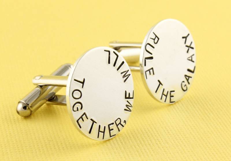Zusammen Werden Wir Die Galaxy Manschettenknöpfe - Benutzerdefinierte Runde Silber Vatertagsgeschenk Jubiläumsgeschenk Geschenk Für Ihn von StampinOffThePath