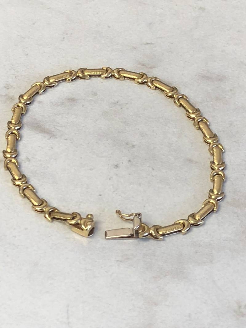 "...14Kt Gelbgold Damenarmband in 7 1/4" Mit "x" Und Bar-Muster Zu Einem Sehr Erschwinglichen Preis." von StanPaulJewelry