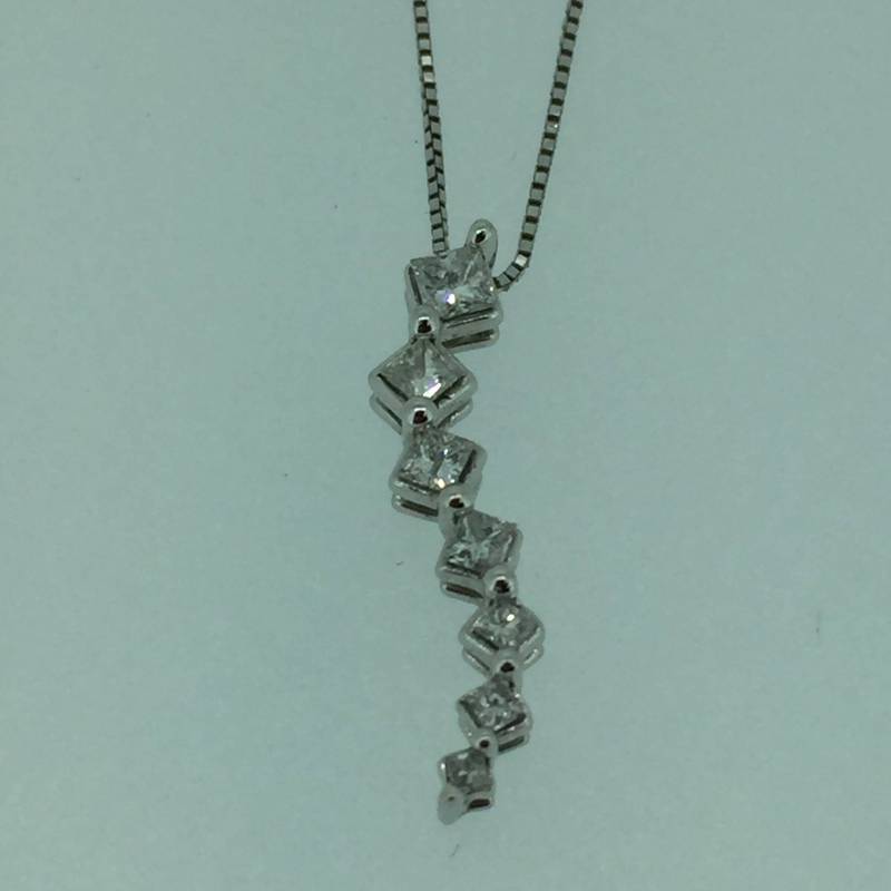 14Kt Weißgold Lady's Diamond "Journey" Anhänger/Halskette .35Ctw Mit Gratis 18 "14Kt Box Kette von StanPaulJewelry