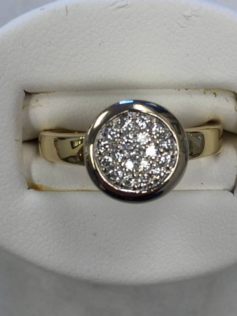 18Kt Solid Gelb Und Weiß Gold Lady's .25Ctw Diamant Parve Moderne Mode Erschwinglichen Ring von StanPaulJewelry