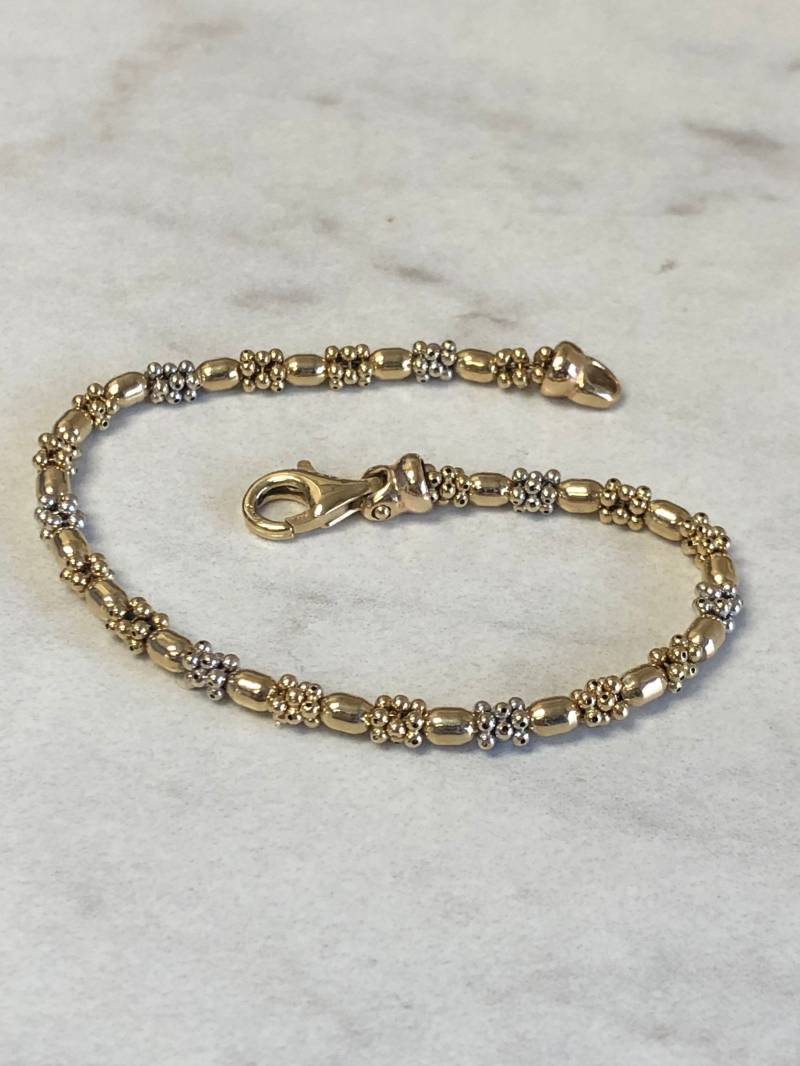 7 1/4 ".14Kt Gelb Und Weißgold Lady's Zweifarbiges Italienisch Inspiriertes Armband in "Zu Einem Unglaublichen Preis." von StanPaulJewelry