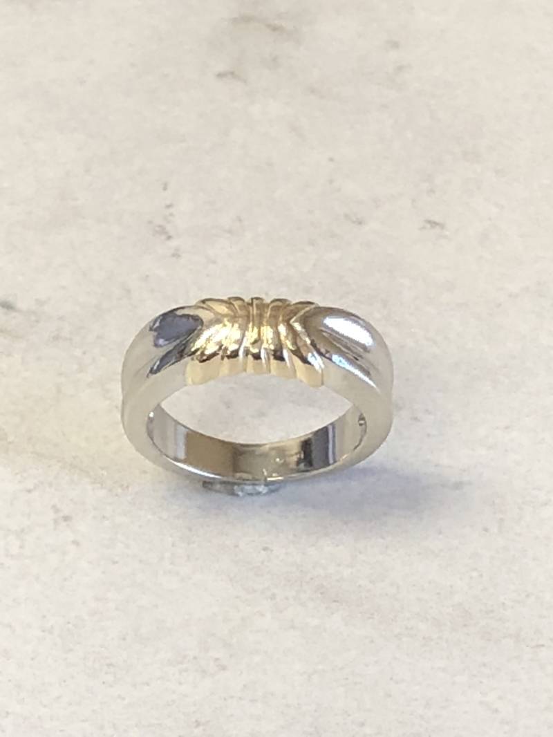 Sterling Silber Und 14Kt Gelbgold Geflötet Garnelen Stil Mode Ring Zu Einem Sehr Erschwinglichen Preis von StanPaulJewelry