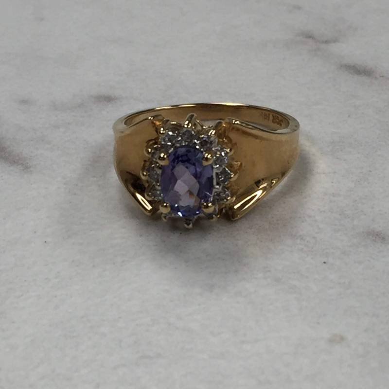 Tansanit ... 14Kt Gelbgold Damendiamant Und Mode/Aussagering Zu Einem Unglaublichen Preis von StanPaulJewelry