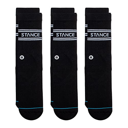 Stance Crew Sock - Basics - 3 Pack (Schwarz, Groß) von Stance