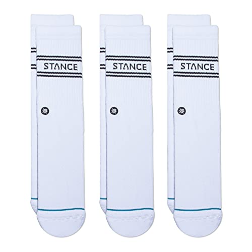 Stance Crew Sock - Basics - 3 Pack (Weiß, MIttel) von Stance