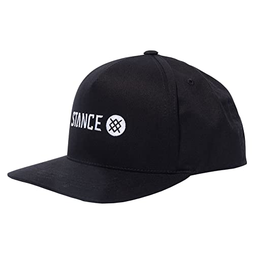 Stance 6 Panel Mens Snapback Curved Peak Cap ~ Icon schwarz von Stance