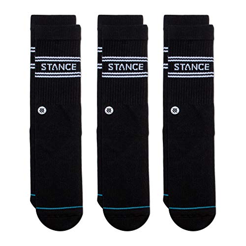 Stance Crew Sock - Basics - 3 Pack (Schwarz, Mittel) von Stance
