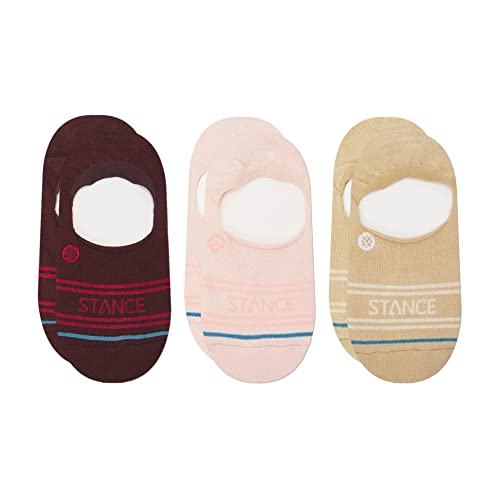 Stance Basic No Show Socken für Erwachsene, 3er-Pack, Größe M, Burgunderrot, Burgunder, Medium von Stance
