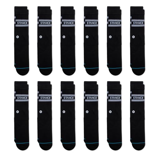 Stance Crew Sock - Basics - 12 Pack (Schwarz, Mittel) von Stance