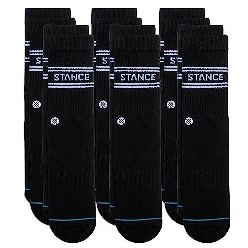Stance Crew Sock - Basics - 6 Pack (Schwarz, klein) von Stance
