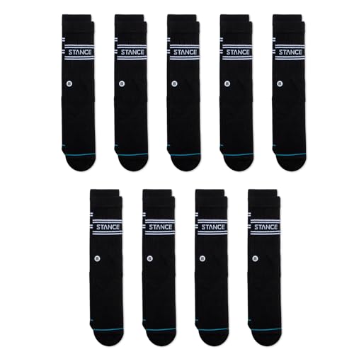Stance Crew Sock - Basics - 9 Pack (Schwarz, Klein) von Stance