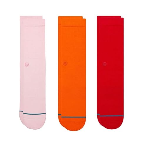 Stance Crew Socken - Icon - 3 Pack (Orange/Pink/Red, Mittel) von Stance