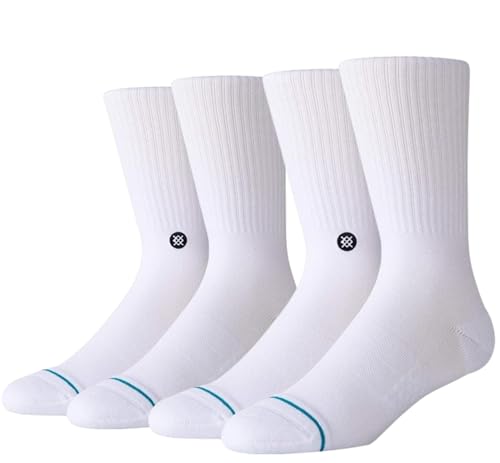 Stance Crew-Socken – Icon – Packungen, 2er-Pack (weiß), L von Stance