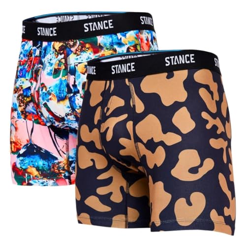 Stance Dirty Deeds Herren-Boxershorts, 2er-Pack, Mehrfarbig/Meereswellen (Ocean Tides), Small von Stance