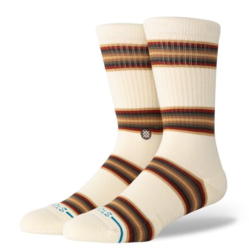 Stance Hill Top Crew Socken Canvas weiß gestreift gemustert Wade, Canvas, M von Stance