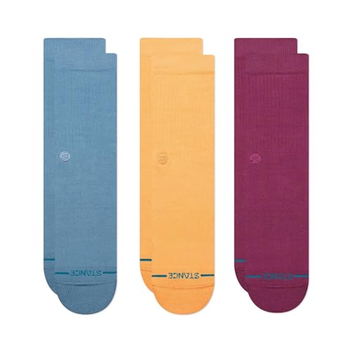 Stance Icon Crew-Socken Drachen, mehrfarbig, Baumwolle, Wade, 3er-Pack, drache, L von Stance